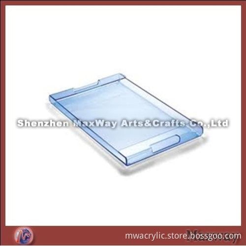 Hot Sale Bending Rectangle Blue Handy Acrylic Serving Tray